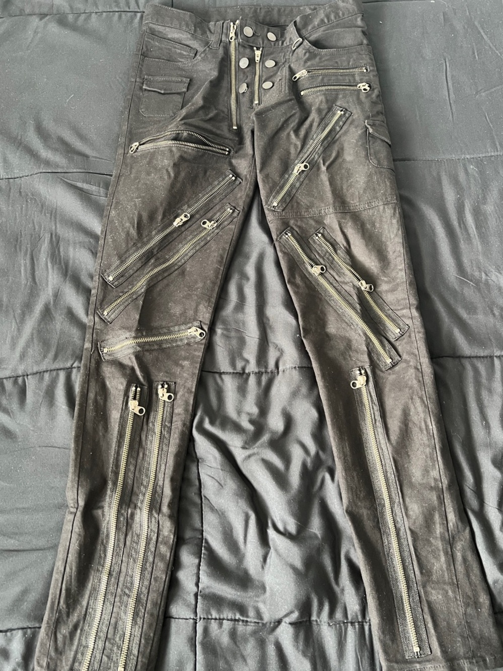 Empyre Black Skinny Zip-Detail Men's Jeans